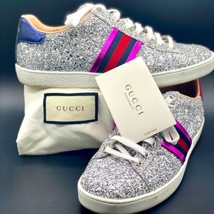 Women’s Gucci ‘Ace’ glitter sneakers